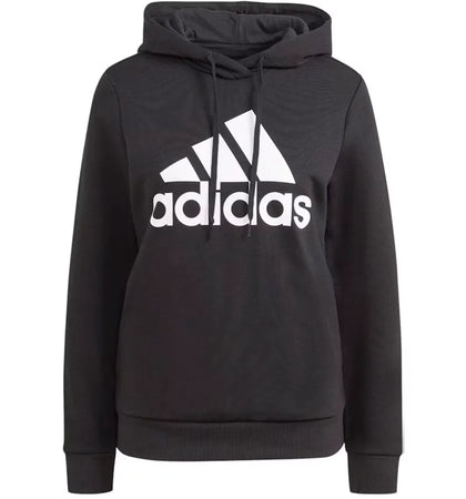 adidas Essentials Logo Fleece Hoodie Black/White - authentic adidas apparel