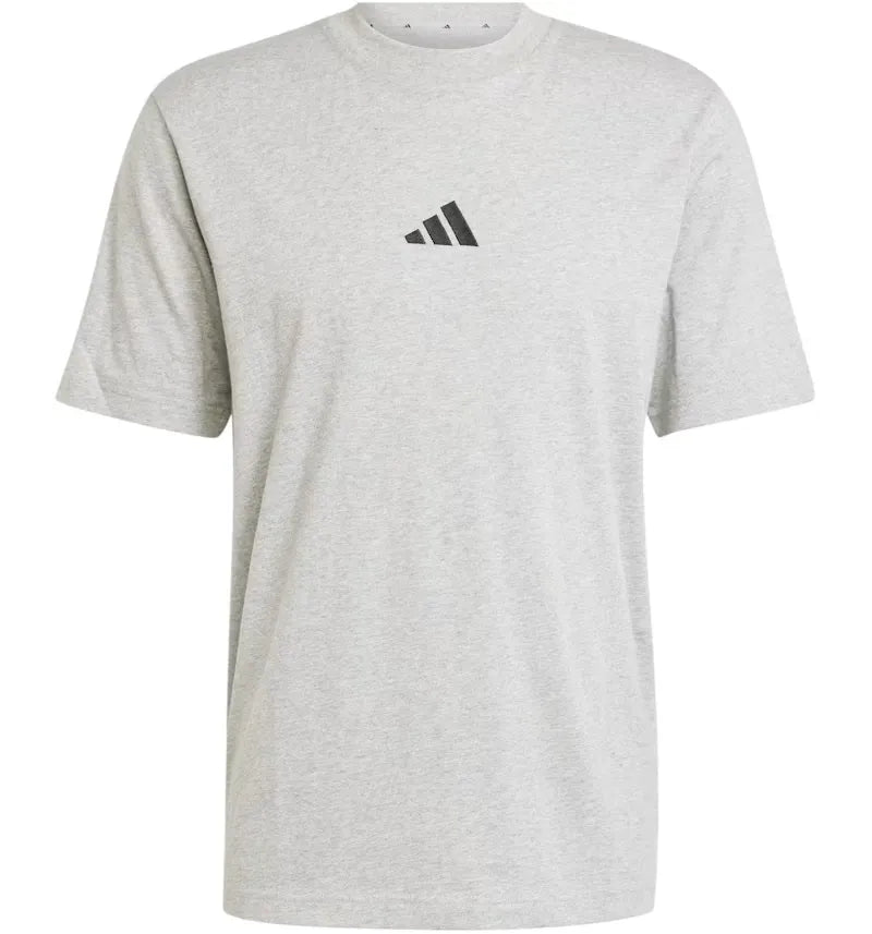 adidas Essentials Small Logo Single Jersey Tee Medium Grey Heather Black - vue 360