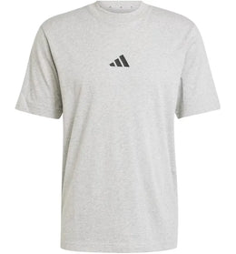 adidas Essentials Small Logo Single Jersey Tee Medium Grey Heather Black - authentic adidas apparel