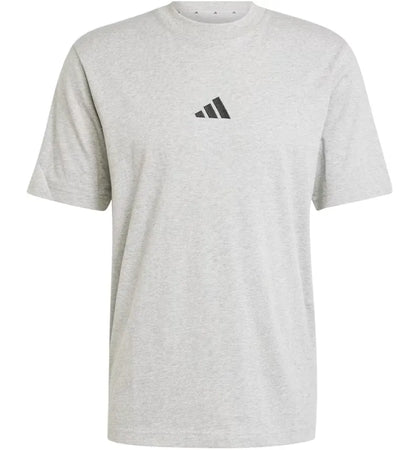 adidas Essentials Small Logo Single Jersey Tee Medium Grey Heather Black - authentic adidas apparel