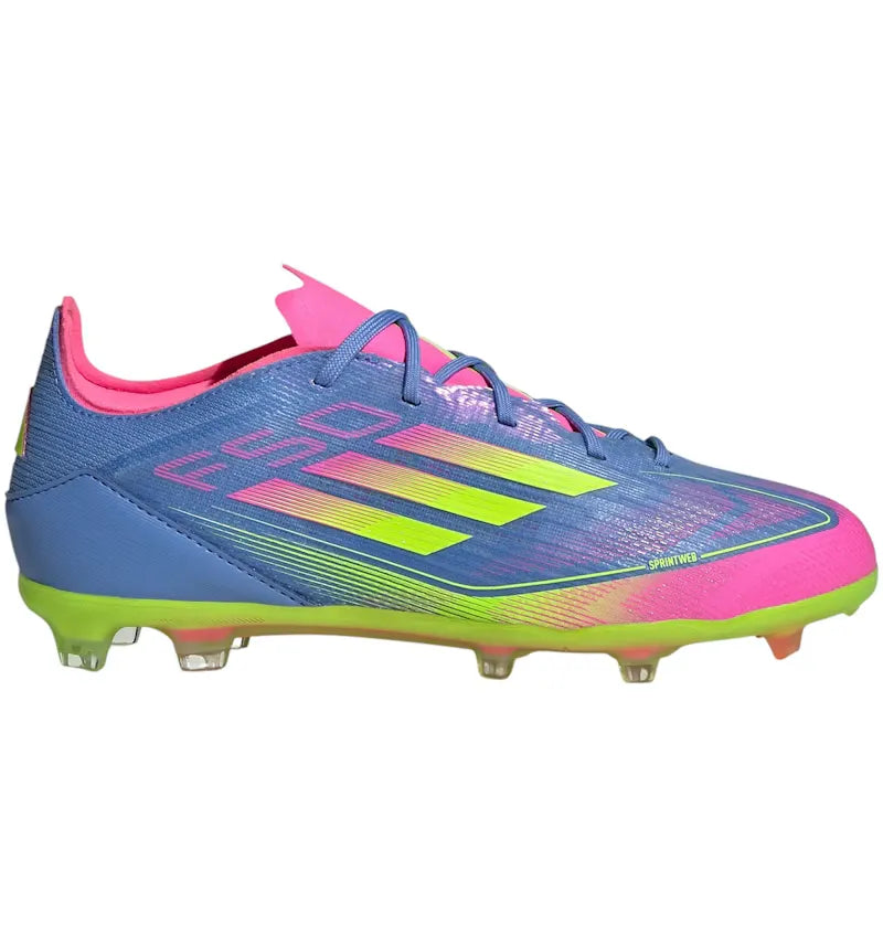 adidas F50 Elite FG Blue Fusion Lucid Lemon Lucid Pink (Kids) - vue 360