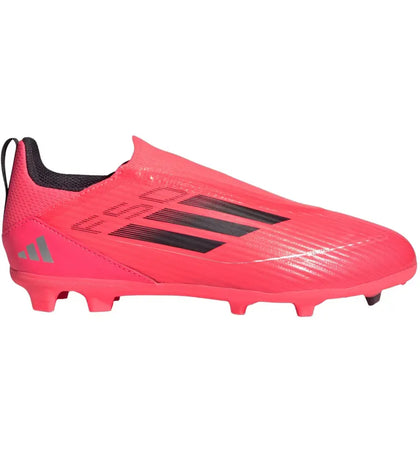 adidas F50 League Laceless Firm/Multi-Ground Turbo Aurora Black Platinum Metallic (GS) - authentic adidas sneakers