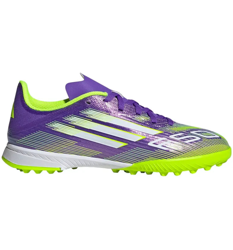 adidas F50 League TF Purple Rush Cloud White Lucid Lemon (GS) - vue 360