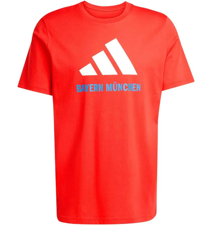 adidas FC Bayern Seasonal Graphic Tee Red White - authentic adidas product