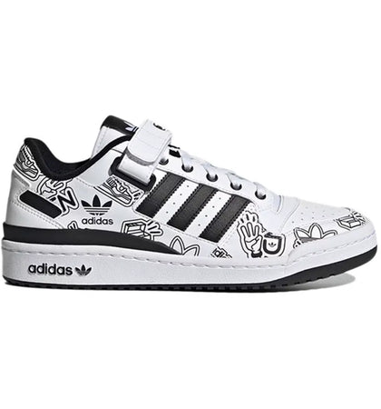 adidas Forum 84 Low Bold Graphics White Black - authentic adidas sneakers