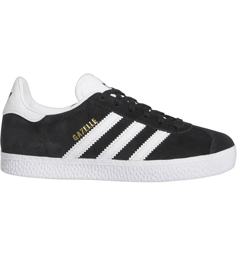 adidas Gazelle Core Black Cloud White Gold Metallic (PS) - vue 360
