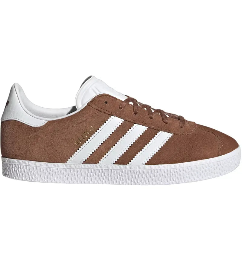 adidas Gazelle Preloved Brown Cloud White Gold Metallic (GS) - vue 360