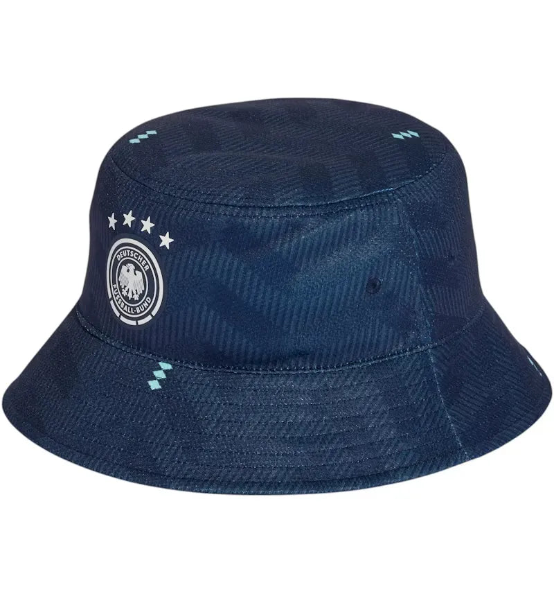 adidas Germany 26 Bucket Hat Collegiate Navy/Flash Aqua/White - vue 360