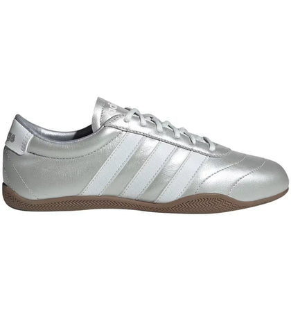 adidas Grand Court Lo Silver Metallic Crystal White Gum (Women's) - authentic adidas sneakers