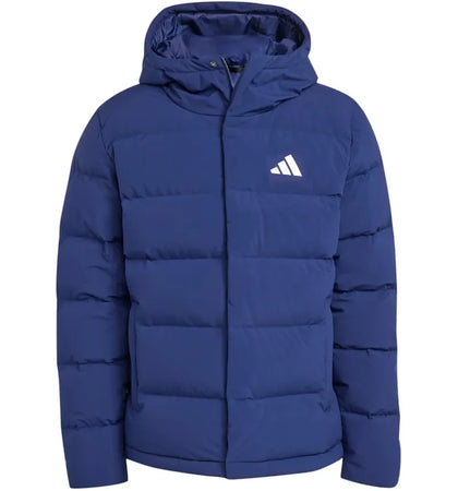 adidas Helionic Climawarm Hooded Down Jacket Dark Blue - authentic adidas apparel