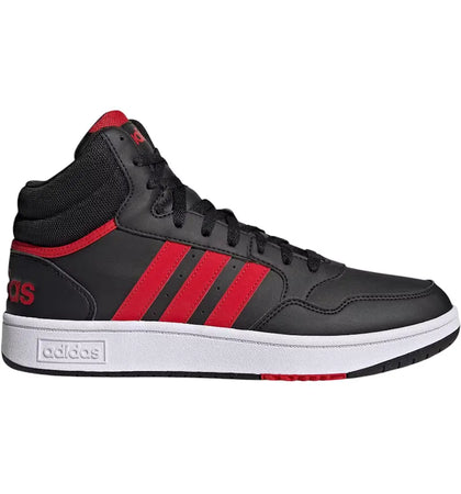 adidas Hoops 3.0 Mid Core Black Better Scarlet Cloud White - authentic adidas sneakers