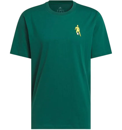 adidas Hoops For All Graphic Tee Collegiate Green - authentic adidas product