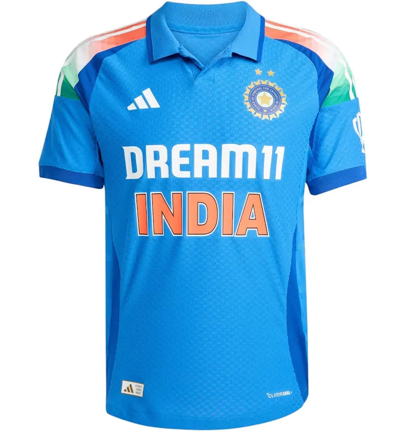adidas India Cricket Day International Jersey True Blue - vue 360
