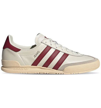 adidas Jeans Chalk White Collegiate Burgundy - authentic adidas sneakers