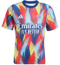 adidas Kids Arsenal 25/26 Pre-Match Jersey Victory Blue/Pure Ruby/Bright Yellow/Bright Cyan