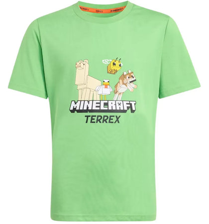 adidas Kids Minecraft Terrex T-Shirt Semi Lucid Lime - authentic adidas apparel