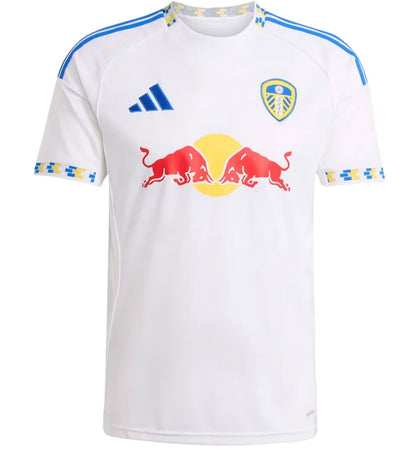 adidas Leeds United FC 25/26 Home Jersey White Blue - authentic adidas apparel