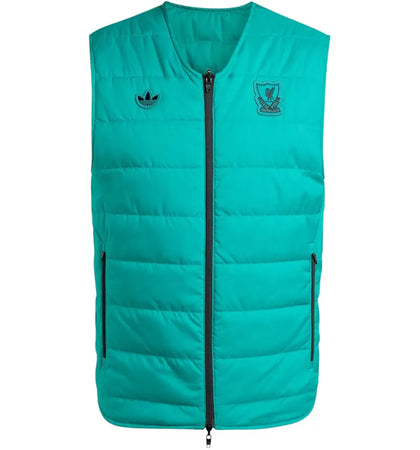 adidas Liverpool FC Terrace Icons Vest Black Sea Green - authentic adidas product