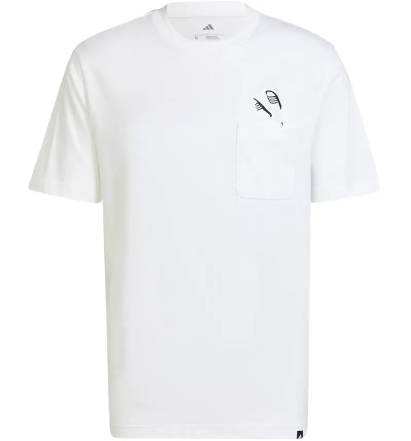 adidas Lounge Slides Graphic Pocket T-Shirt White - vue 360