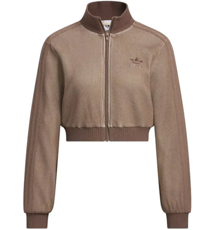 adidas Originals Crop Track Top (Asian Sizing) Sand Strata/Earth Strata - authentic adidas product