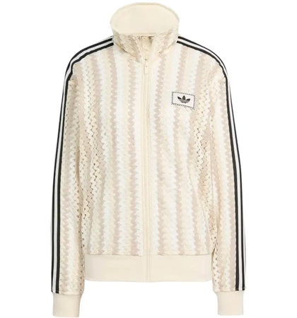 adidas Originals Women's Summer Glow Firebird Track Top Wonder White - authentic adidas product