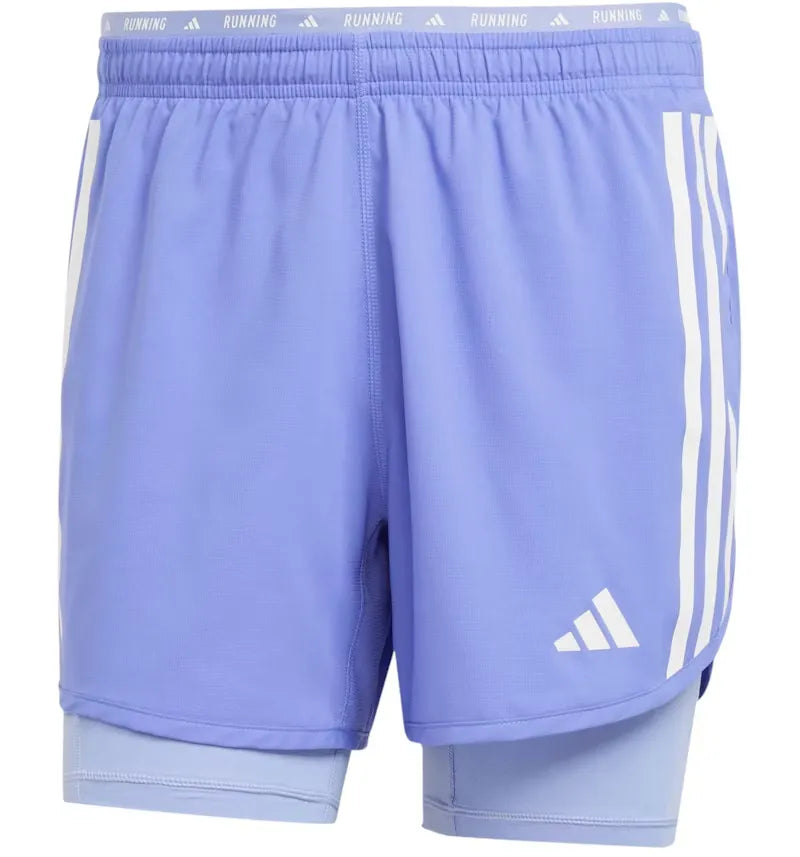 adidas Own The Run 3-Stripes -In-1 Shorts Semi Cobalt Blue - vue 360