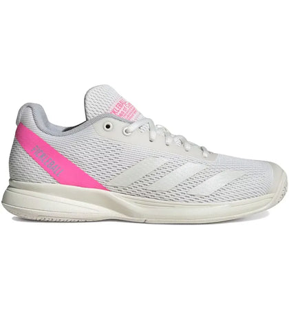 adidas Pickleball Core White Silver Metallic Lucid Pink (Women's) - authentic adidas sneakers