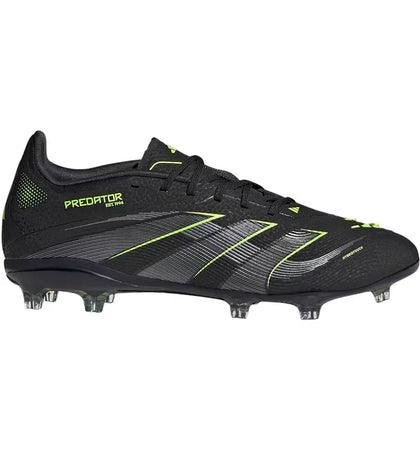 adidas Predator Elite FG Core Black Iron Metallic Lucid Lemon (GS) - authentic adidas sneakers