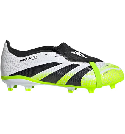 adidas Predator League Fold-Over Tongue FG/MG Cloud White Core Black Lucid Lemon (GS) - authentic adidas sneakers