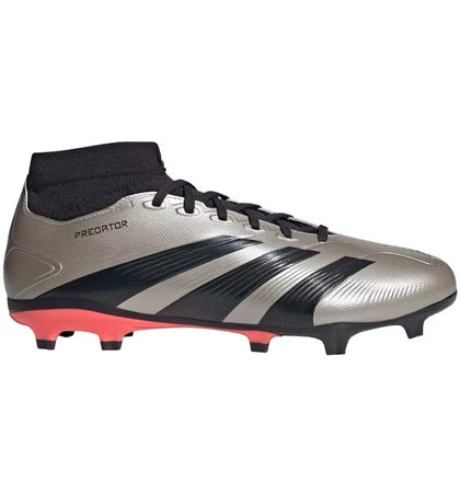 adidas Predator League Mid FG Platinum Metallic Aurora Black Turbo - authentic adidas sneakers