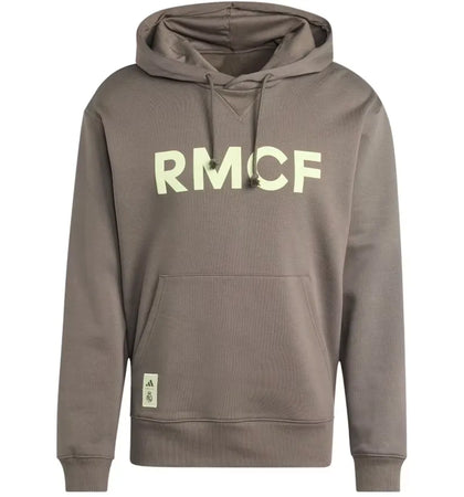 adidas Real Madrid Seasonal Hoodie Utility Grey Almost Lime - authentic adidas apparel