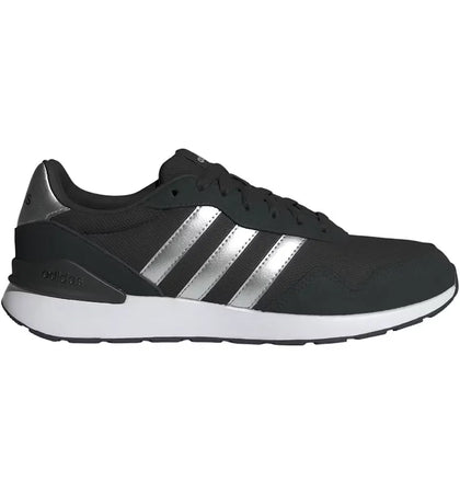 adidas Run 60s 4.0 Core Black Silver Metallic Cloud White (Women's) - authentic adidas sneakers