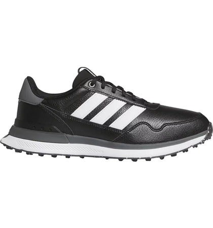 adidas S2G 26 Leather Spikeless Golf Black White Grey Four - authentic adidas sneakers