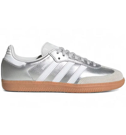 adidas Samba OG Silver Metallic Cloud White Gum (GS) - authentic adidas sneakers