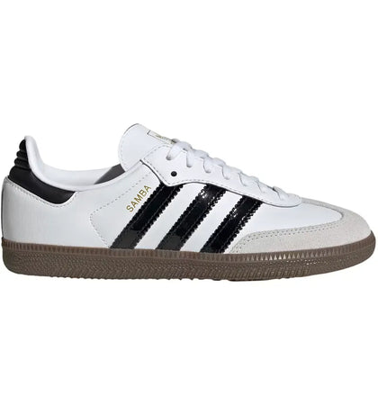 adidas Samba OG White Black Patent Stripes (GS) - authentic adidas sneakers