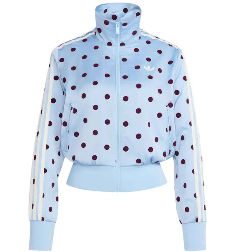 adidas Women's Satin Polka Dots TT Track Jacket Clear Sky - vue 360