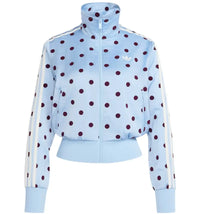 adidas Women's Satin Polka Dots TT Track Jacket Clear Sky