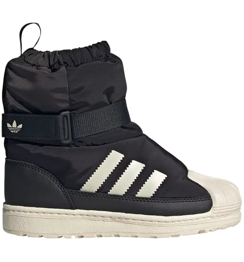 adidas Superstar 360 Winterized Boot Black Wonder White Carbon (PS) - vue 360