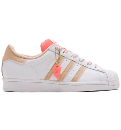 adidas Superstar Cloud White Halo Blush Acid Red (Women's) - authentic adidas sneakers