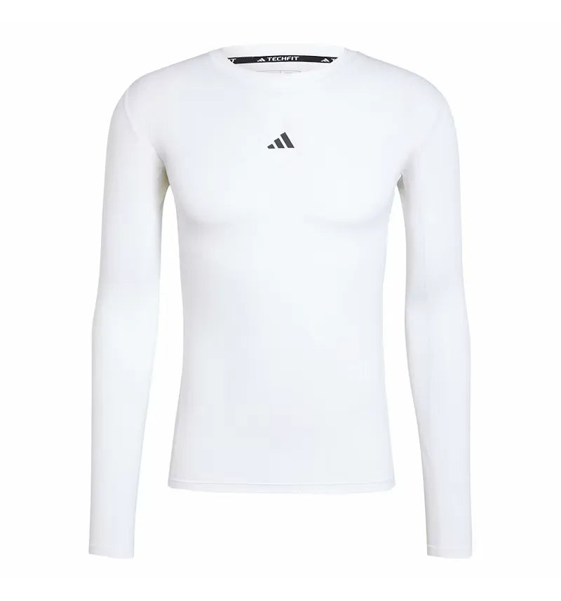 adidas Techfit Compression Training Long Sleeve Tee White - vue 360