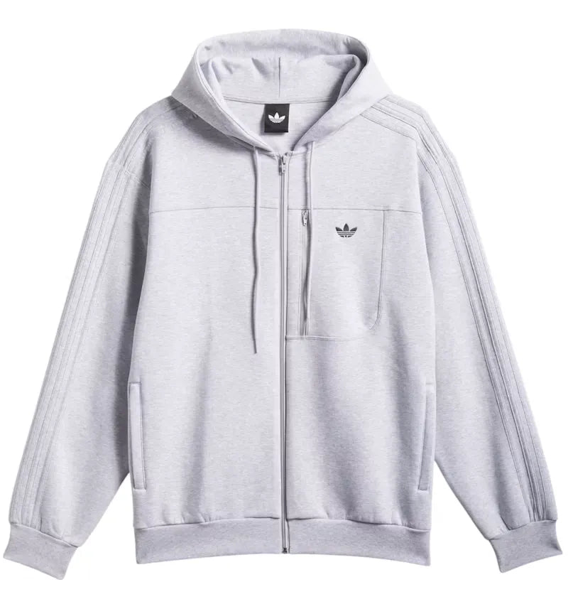 adidas Technical Fleece Jacket Light Grey Heather Black - vue 360