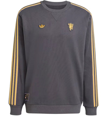 adidas Terrace Icons Sweatshirt Manchester United Utility Black - authentic adidas apparel