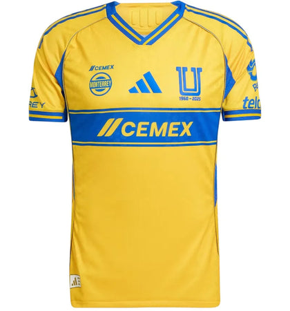 adidas Tigres Uanl 25/26 Home Authentic Jersey Team Colleg Gold 2 Blue - authentic adidas apparel