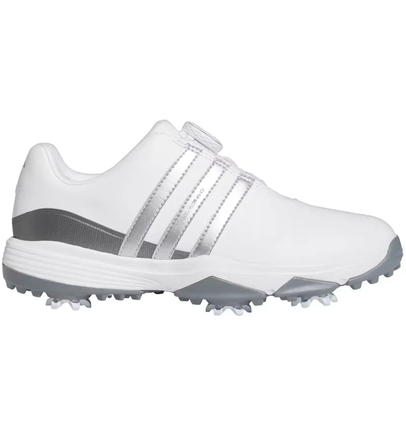 adidas Tour360 24 BOA Golf Cloud White Silver Metallic Iron Metallic (GS) - vue 360