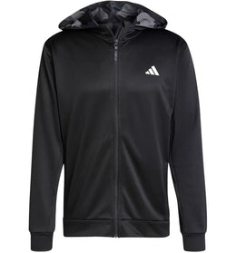 adidas Train Essentials Camo Full-Zip Hoodie Black - authentic adidas apparel