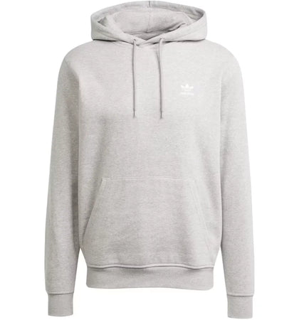 adidas Trefoil Essentials Hoodie Medium Grey Heather White - authentic adidas apparel