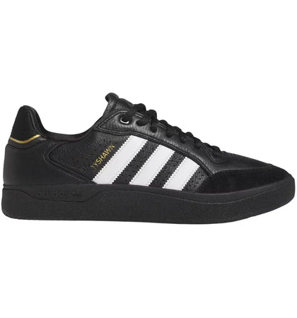 adidas Tyshawn Low Core Black Cloud White Gold Metallic - authentic adidas sneakers
