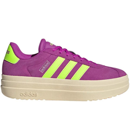 adidas VL Court Bold Flash Pink Lucid Lemon Silver Metallic (Women's) - authentic adidas sneakers