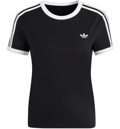 adidas Women's 3-Stripes Slim Tee Black/White - authentic adidas product