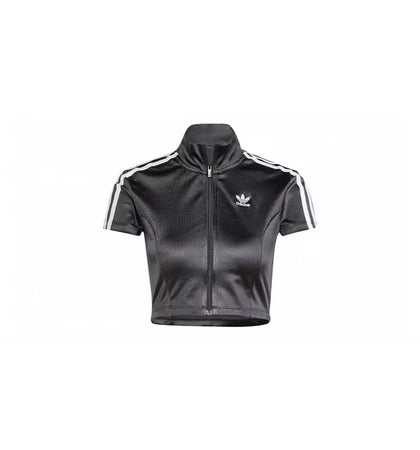 adidas Women's Adicolor Short Sleeve Track Long-Sleeve Top Black - authentic adidas product